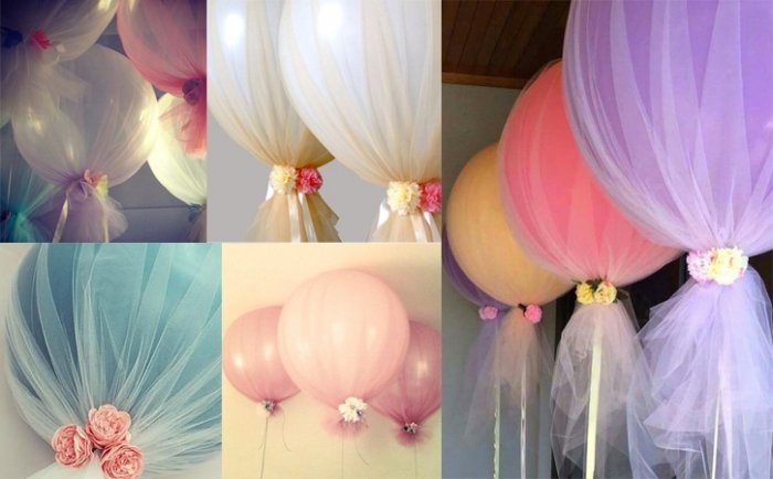 Schön verschleiert: Luftballons für die Hochzeitdeko